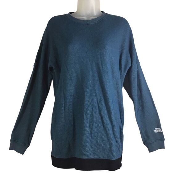 The North Face Blue Thermal Long Sleeve Sweatshirt Size Medium - Picture 1 of 11
